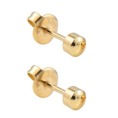 Caflon 4mm 24K gold plated stalen oorknopjes voor oorschieter hypoallergeen steriel verpakt goudkleurig bolletje