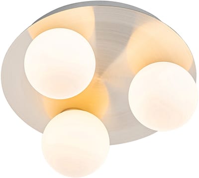 QAZQA cederic - Moderne Plafondlamp - 3 lichts - Ø 23 cm - Staal - Buitenverlichting