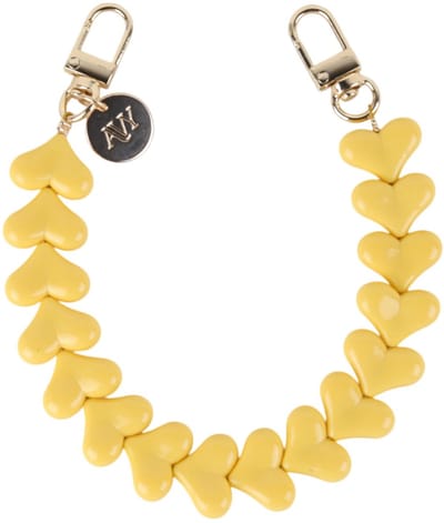 AVY Polsband Telefoonkoord | Cupid Butter Yellow | Kort Koord | Universeel voor alle Hoesjes | Geschikt voor iPhone, Samsung en meer | 30cm | Hartjes | Geel