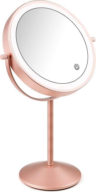 Make-up spiegel met LED verlichting - USB oplaadbare 7x vergroting draaibare tafelspiegel