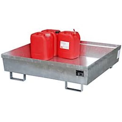 BAUER AO-4/A opvangbak, staal, 280 l, B 1200 x D 1200 x H 335 mm, gegalvaniseerd