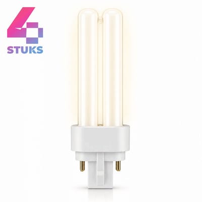 4x Stick Spaarlamp G24q-2 - 18W - Warm Wit Licht (2700K) - 1210 lm - 10 jaar - Niet Dimbaar