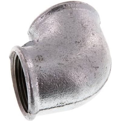 Rp 1 1/4'' Verzinkt Gietijzeren L-Fitting 90graden 25 Bar [2 Stuks]