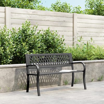 vidaXL - Tuinbank - 120 - cm - staal - zwart