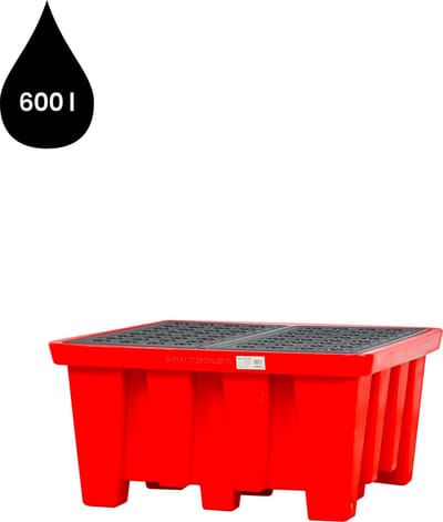 Kunststof opvangbak 1300x1300x660mm - incl. rooster - cap. 600 lt MW Tools OPB4200H