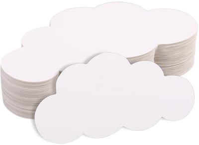 Dailygoody - Witte Wolken Uitsparingen - Knutseldecoratie - 200 Stuks - Dubbelzijdig - Muursticker - Kinderkamer - Creatieve Decoratie