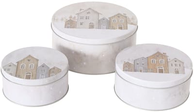 B. Set van 3 koektrommels Huizen - 2024390