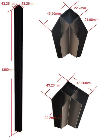 Vente-unique Hoekraam werkplaats van gepoedercoat aluminium - L150 x B90 x H130 cm (B x H) -Zwart - BAYVIEW