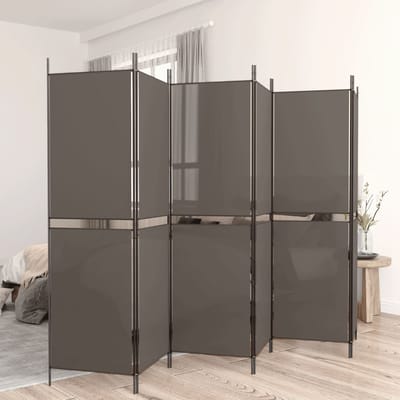 vidaXL - Kamerscherm - met - 6 - panelen - 300x220 - cm - stof - antracietkleurig