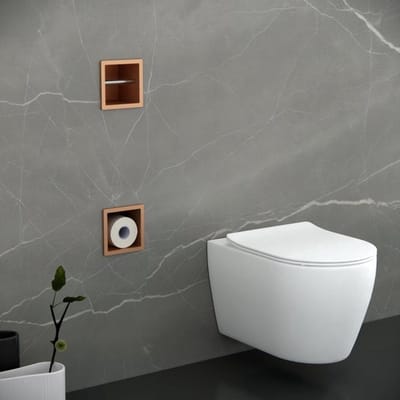 H&F Inbouw Toiletrolhouder Geborsteld Koper – Reserve- en Toiletrolhouder – Wand Inbouw Toiletrolhouder Badkamer