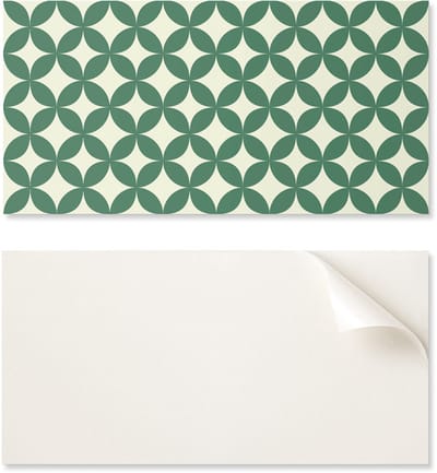 Zelfklevend vinylpaneel met decoratieve print, 100x50 cm, bladmotief in een raster.