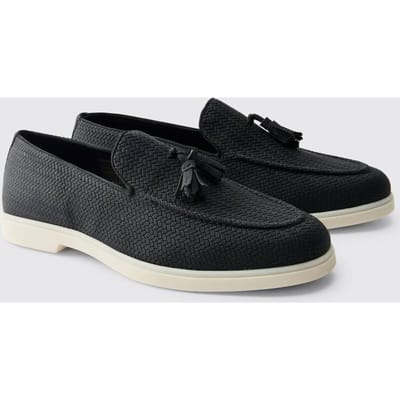 Gestructureerde Loafer Met Kwastjes Van Pu-leer | Black | Size 43