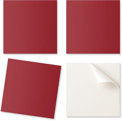 Pak zelfklevende vinyltegels met print, bordeauxrood, 20x20x20 cm