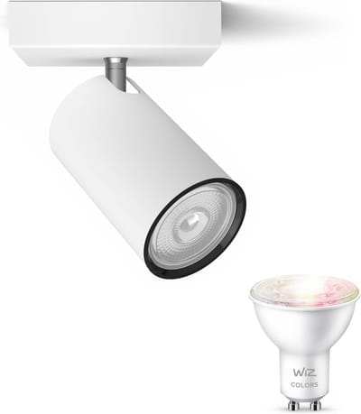 WiZ Kosipo Opbouwspot (Wit) - Wit en Gekleurd Licht - Wandspot of Plafondspot met 1 Lichtpunt - GU10 - Te bedienen via WiFi