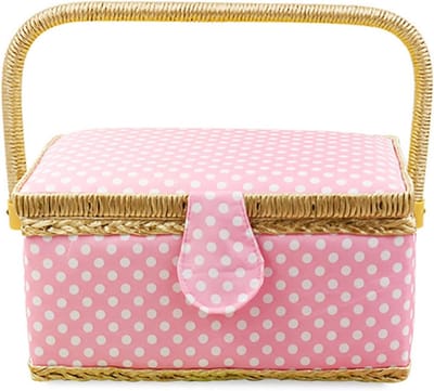 Naaidoos Opbergdoos - Accessoirehouder Mand - Naaiprojecten Organiseren - Voldoende Grote Capaciteit - 24 x 175 x 13 cm - Roze