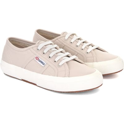 Superga Unisex 2750 Vegan Leren Sportschoenen voor Volwassenen (Beige/Wit Avorio)