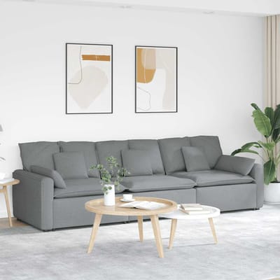 vidaXL - Modulaire - bank - met - kussens - lichtgrijs