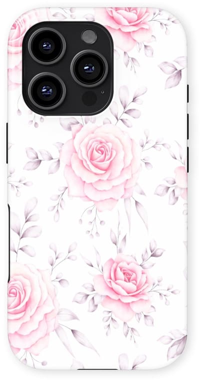 Bloemen Design Hoesje geschikt voor iPhone 16 Pro | Flower Print Tough Case met Mag | Shockproof | Bloemen Motief Backcover geschikt voor iPhone 16 Pro Rose Romance