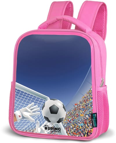 NoBoringSuitcases.com® - Rugzak roze - Schooltas meisjes - Keeper die een voetbal tegenhoud - Kinder rugtas meisje - Boekentas kind - Kinderrugzak voor school - Schoolrugzak