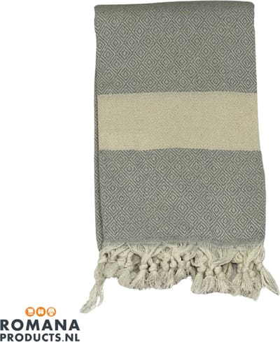 Romana Products - Diamond - Hamamdoek - Baddoek - Strandlaken - Saunalaken - 100cm x 180cm - Grijs