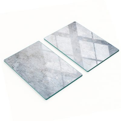 Decoratieve glazen snijplanken voor in de keuken met betonmotief, 2x40x52 cm