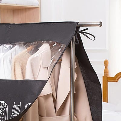 Kleding Stofhoes Non-woven Stofbescherming Waterdicht Transparant Raamontwerp Hangende Kledingbeschermers zwart