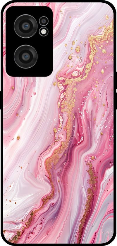 Smartphonica Telefoonhoesje Geschikt voor OnePlus Nord CE 2 5G met marmer opdruk - TPU backcover case marble design - Roze geschikt voor OnePlus Nord CE 2 5G