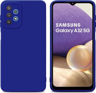 Cadorabo Hoesje geschikt voor Samsung Galaxy A32 5G in FLUID BLAUW - Beschermhoes gemaakt van flexibel TPU silicone Cover Fluid Case