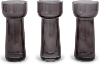 SENZA Theelicht & Bloemenvazen Grijs - 3 stuks