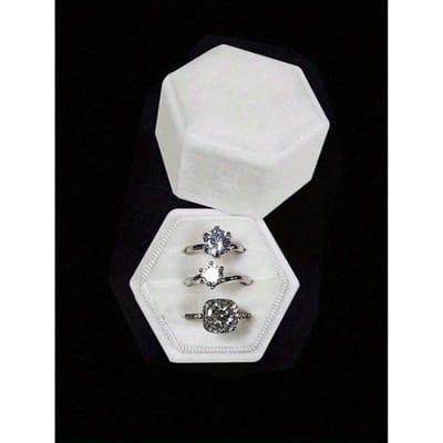 1 Boîte à Bague en Velours, 3 Fentes Triple Fente Boîte à Bague Jour de Mariage Pour Cérémonie de Mariage Porte-Bague Boîte à Bague Pour Demande en Mariage one-size
