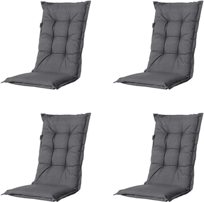 Madison - Tuinstoelkussen Hoge Rug Manchester grey - Ca. 123x50 cm - Set van 4