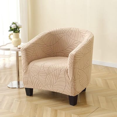 Bladeren Jacquard Kuipstoelhoes Elastische Fauteuilhoezen Woonkamer Effen Bar Eénpersoonsbankhoezen Meubelbeschermer