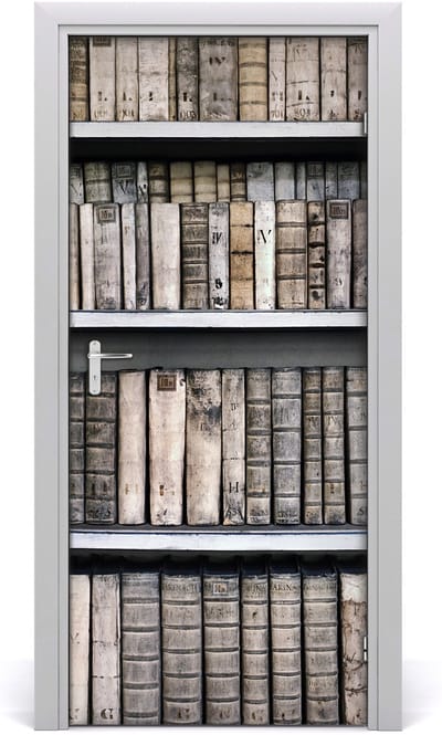 Tulup Deursticker - Boekenplank Deurbehang Sticker - 95 cm x 205 cm - Blauw Deursticker - Moderne Deur Sticker - Deursticker voor de Badkamer - Deurbehang