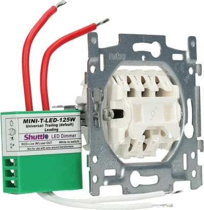 Niko set impulsdrukker + shuttle dimmer LED/halogeen 125W (170-70015-125W) - drukcontact