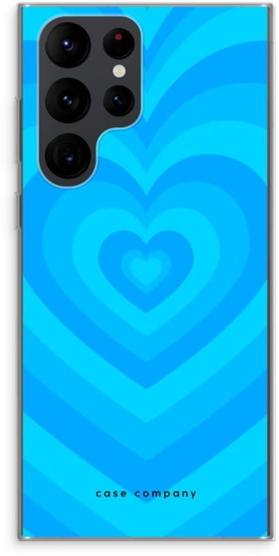Case Company® - Hoesje geschikt voor Samsung Galaxy S22 Ultra hoesje - Hart Blauw - Soft Cover Telefoonhoesje - Bescherming aan alle Kanten en Schermrand