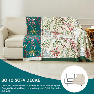 Premium Boho sprei 100% katoenen knuffeldeken met franjes Dubbelzijdige mousseline Boho-deken 230x250 cm, knusse bankdeken & bedsprei