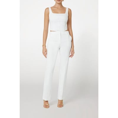 GUESS Glam De Fleur Straig Pale Pearl Taglia: 38 | Pantaloni da completo Outlet | Donna | Bianco
