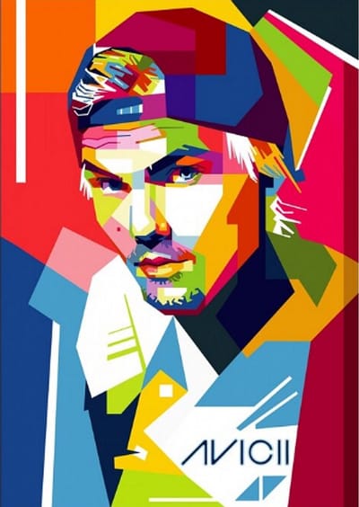 Allernieuwste.nl® Canvas Schilderij * DJ en muziekproducent AVICII * - Modern - kleur - 50 x 75 cm