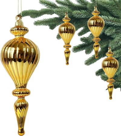 Inspiruj Luxury Collectie - Gouden Glazen Kerstbal - 23x7,5x7,5 cm - Premium