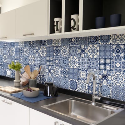 Zelfklevende tegelmuurstickers voor keuken en badkamer - 30 Rafaela Azulejo tegelstickers - 30 stickers 20x20cm