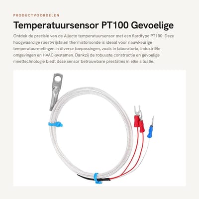 Dailygoods- Temperatuursensor Gevoelige roestvrijstalen patch-sonde - Temperatuursensor met ronde opening - Temperatuursensor voor -50 ~ 300 ℃ - Temperatuursensor met glasvezeldraad - Temperatuursensor voor brede toepassing - Temperatuursonde