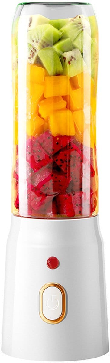 Mini Blender - Fruit- en Groentepers - 450ml - 40W - Snel en Gemakkelijk - 10 RVS Bekerbladen - USB Oplaadbaar - Sap - Beker - Fles - Reis - Draagbaar