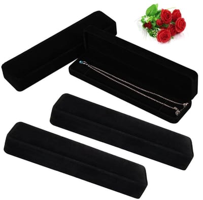 Dailygoods- Sieraadendoos - 4-delige Set - Zachte Velours - Hanger/Armband - Juwelen Display - Verpakking voor Cadeau - Juwelendoos