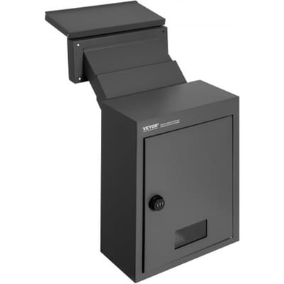 VEVOR Wandbrievenbus, Robuuste stalen inbouwbrievenbus voor muren van 70 tot 200 mm dik, Combinatieslot, Brievenbus 320 x 158 x 430 mm, Zwart