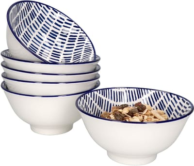 Set van 6 graankommen Jail Blue White - 89987