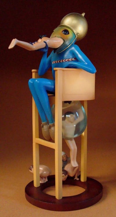 Duivel op nachtstoel - Beeldje decoratief - Jeroen bosch 24 cm