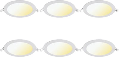 LED Downlight Inbouwspot 6 Stuks - Kingtron Thin - 12W 1120lm 120° Bundelhoek - Aanpasbare Lichtkleur 3000K-4000K-6500K - IP40 - Rond - Wit - Ø170mm Buitenmaat - Ø150mm Zaagmaat