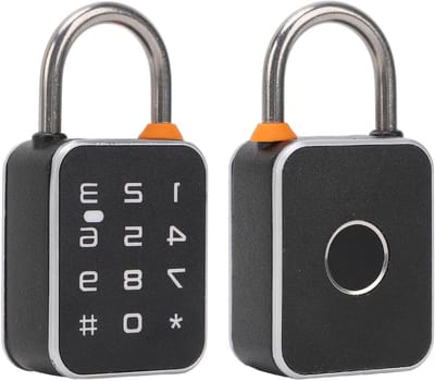 Waterdichte dubbele elektronische combinatiehangslot met vingerafdruk en IP65, ideaal voor gym, schoollockers en bagagebeveiliging