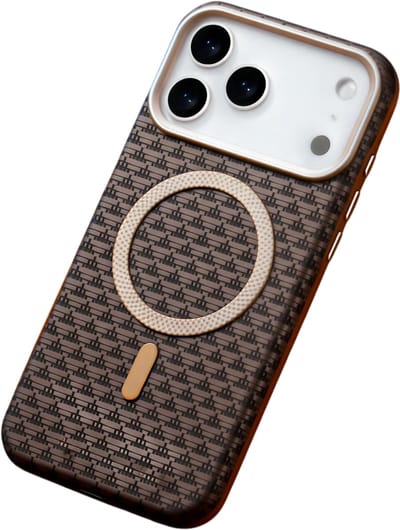 Premium Magnetische Beschermhoes – Geschikt voor iPhone 17 | Met Metalen Camera-knop, Verhoogde Bumper, Slank Design & Volledige Telefoonbescherming-Bruin