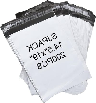 SJPACK 200 stuks 14,5 x 19 poly mailers 2,5 ml enveloppen verzendzakken met zelfafdichtende streep, witte poly mailers